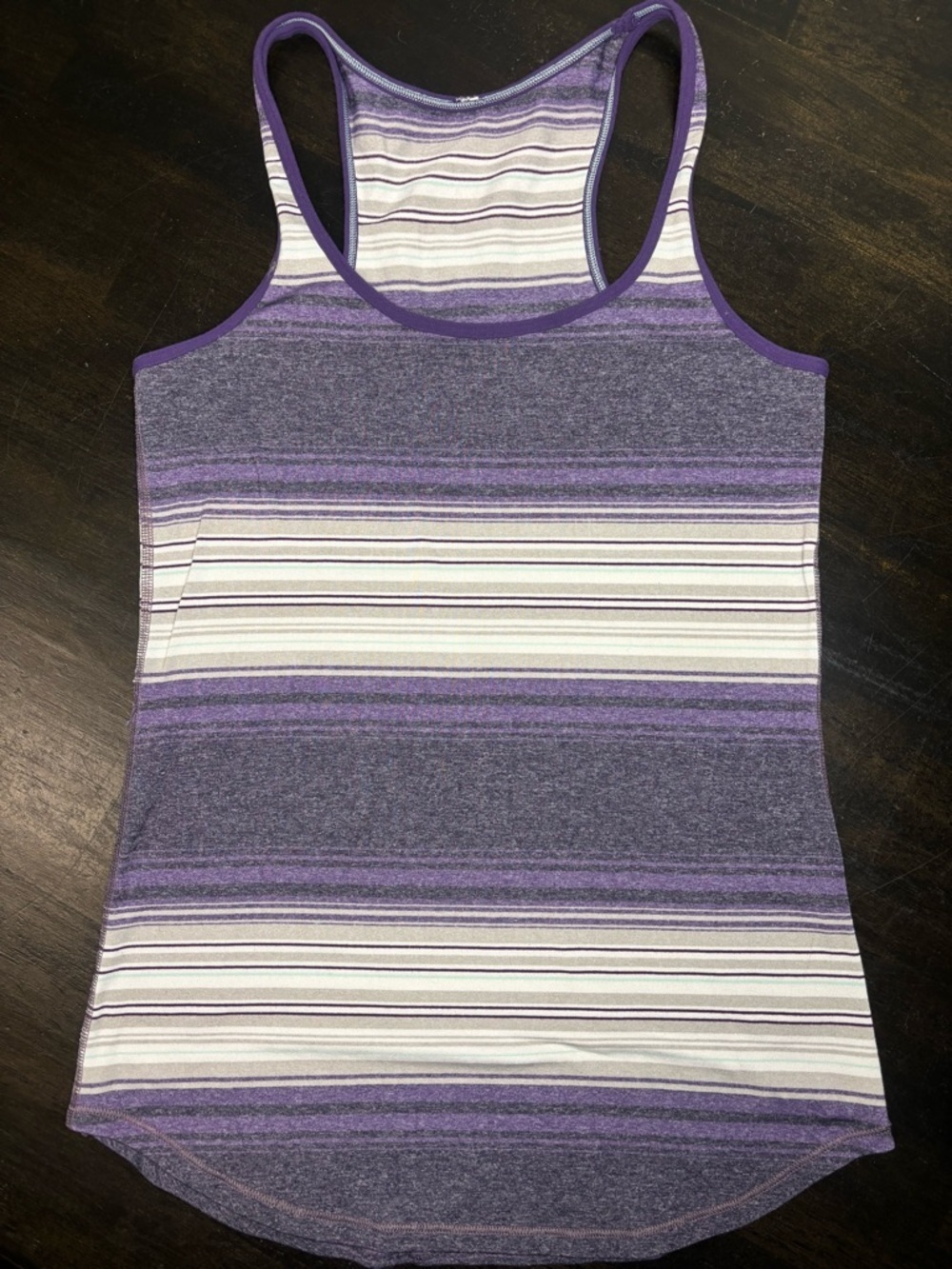 Lululemon tank purple and white striped